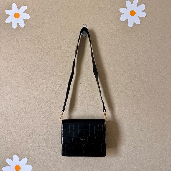 JW PEI Handbags - JW PEI Mini Flap Black Croc Crossbody